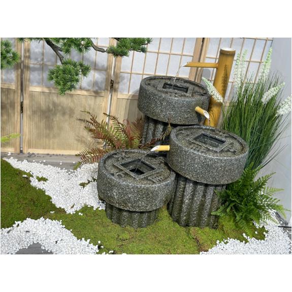 室内流水摆件创意软装禅意造景仿真雪浪石仿真石灯仿真迎客松假树