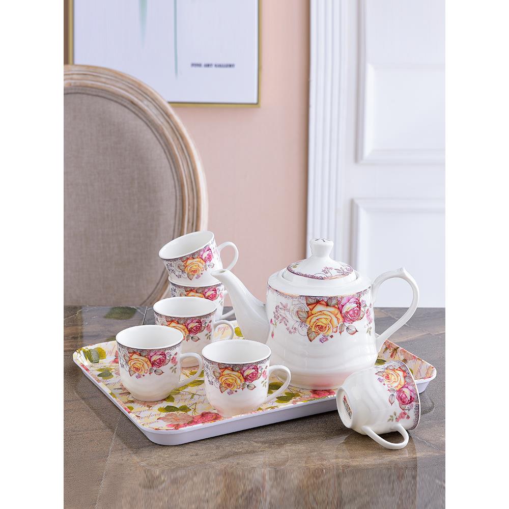 茶壶杯子套装陶瓷客厅水杯托盘水具欧式耐热茶壶茶杯冷凉水壶套装