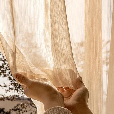 梦幻流光纱窗帘纱帘透光不透人轻奢窗纱客厅阳台飘窗半遮光高级感