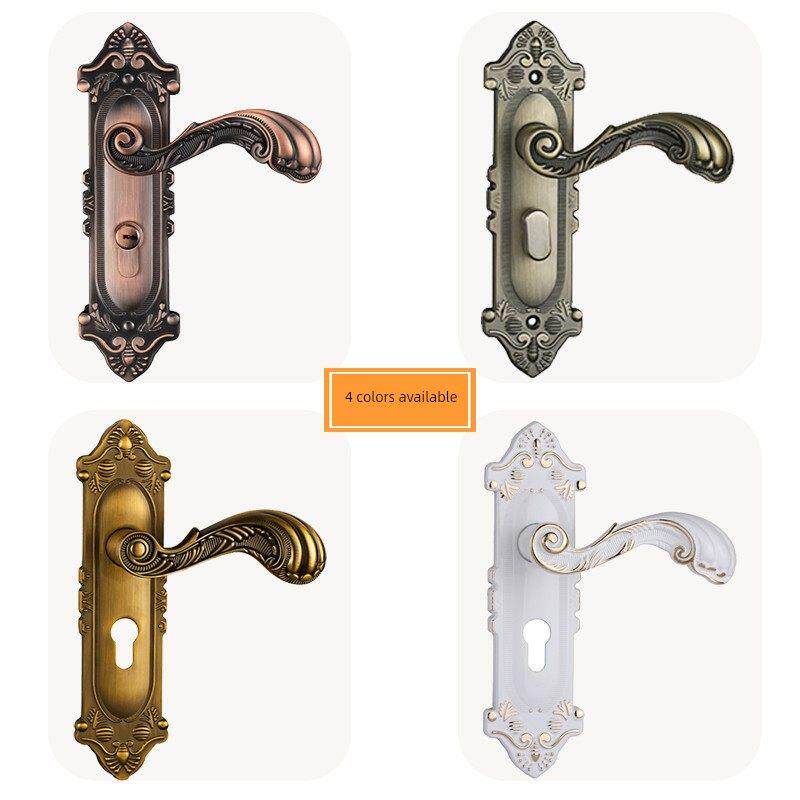 欧式覆古铜色家居静音门把手锁室内卧室静音实木覆合门锁套装