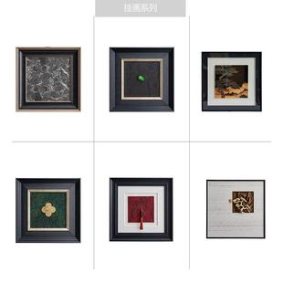 中式 设计走廊过道艺术画 别墅小样板间书柜背景画民宿酒店茶舍软装