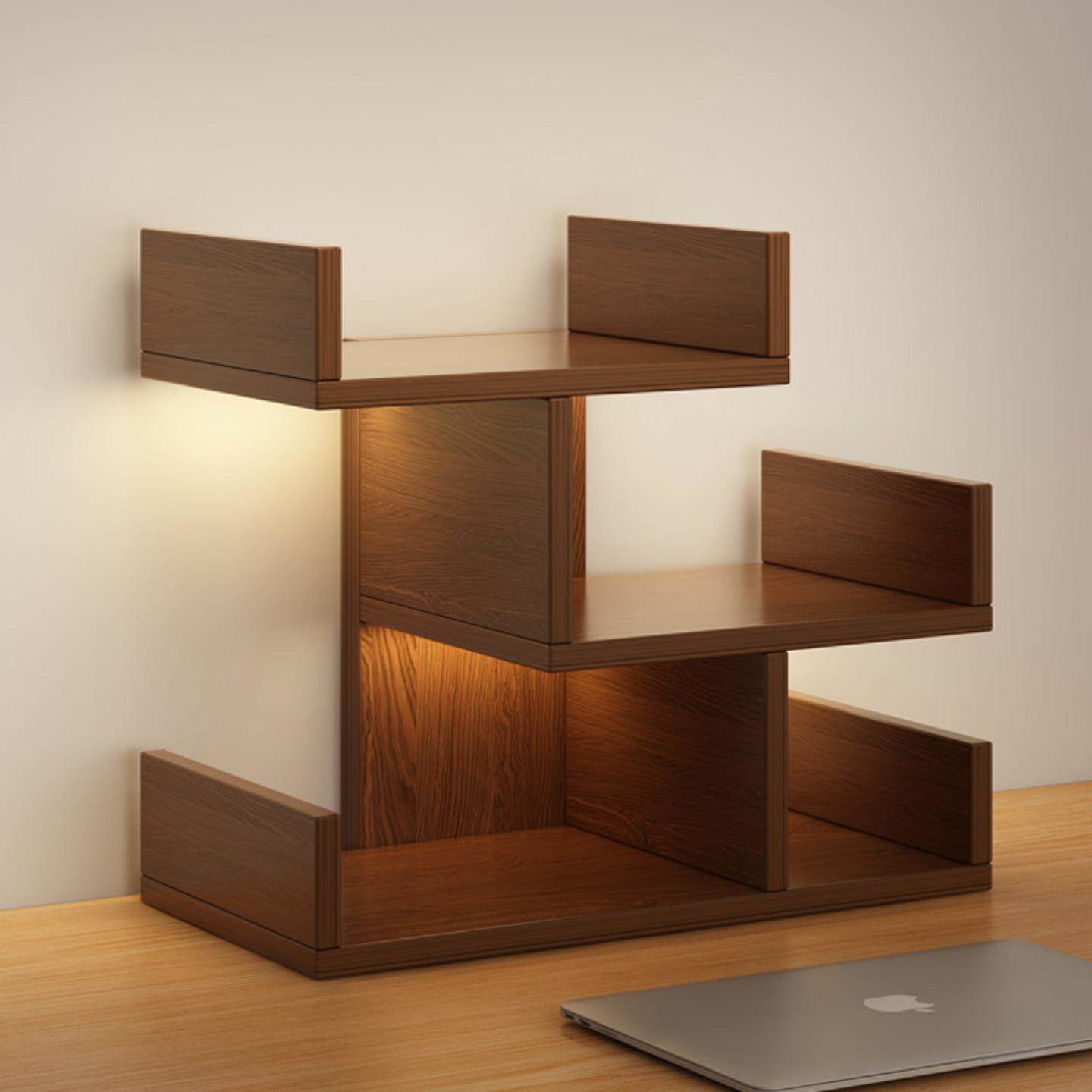 桌面置物架书架桌上小书柜办公室收纳学生展示架台面分层转角柜子