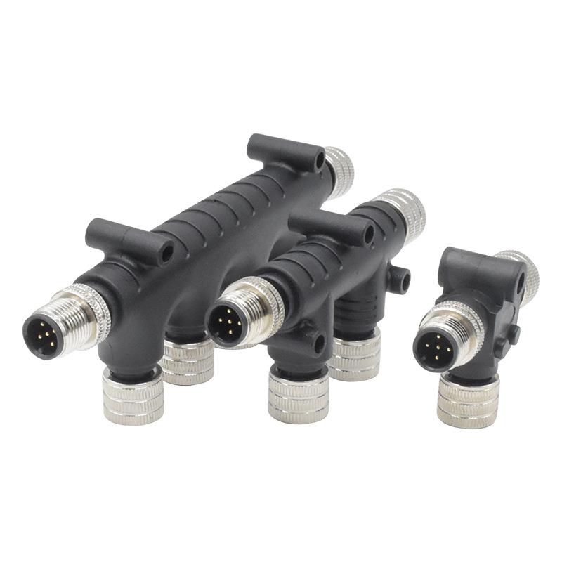M12执行器分配器航空插头一分五连接器六通接插件m12 5P nmea2000