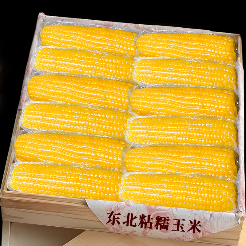 头茬黄糯玉米|东北产地单箱10支