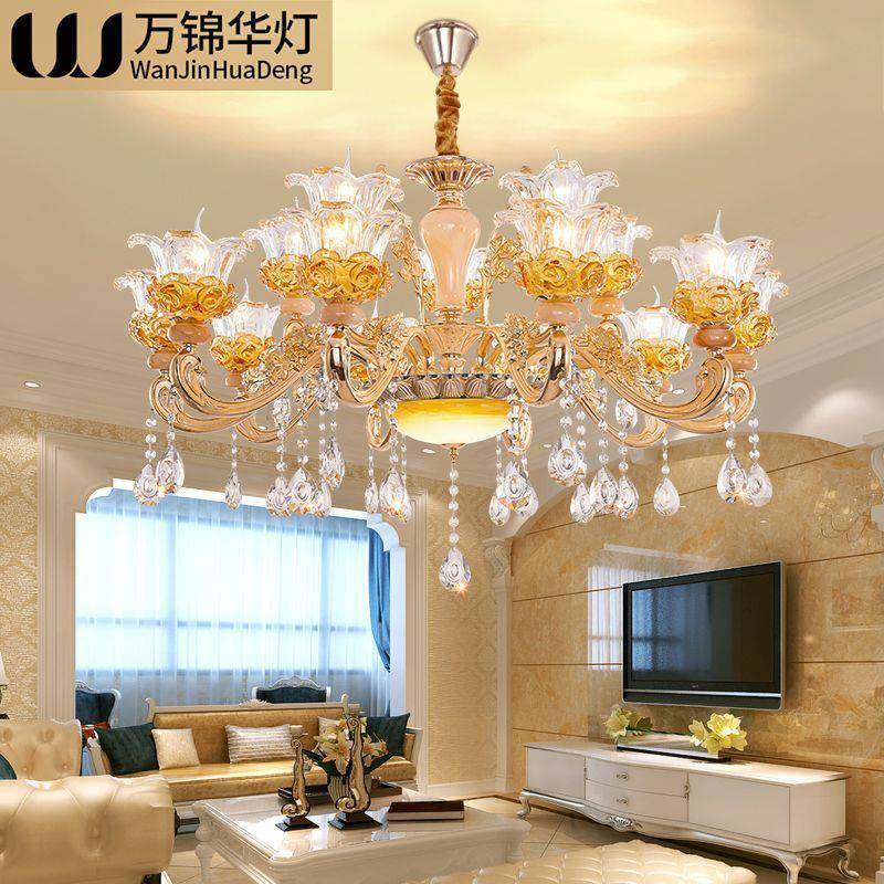 欧式水晶吊灯客厅灯奢华大气创意个性餐厅卧室灯复古锌合金别墅灯