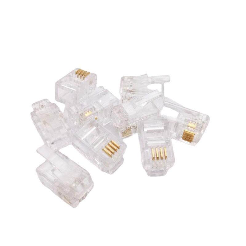 电话水晶头电话听筒水晶头,4P4C水晶头4芯RJ12水晶头每包1000个