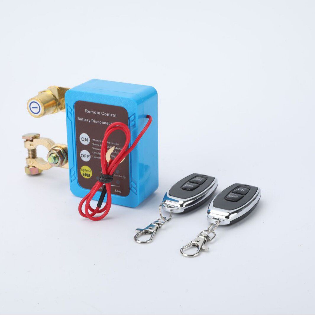 汽车电瓶负极断电器12V24V防亏电漏电保护遥控手动一体智能断电器