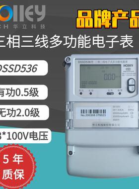 杭州华立科技电表DSSD536三相三线电子式多功能电能表高压表100V
