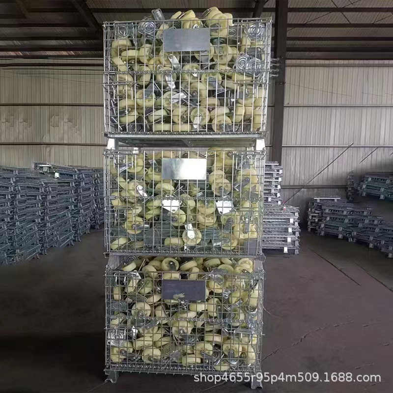 仓储笼折叠铁框周转箱仓储物流笼车美固蝴蝶笼仓库笼分拣筐可加轮图片