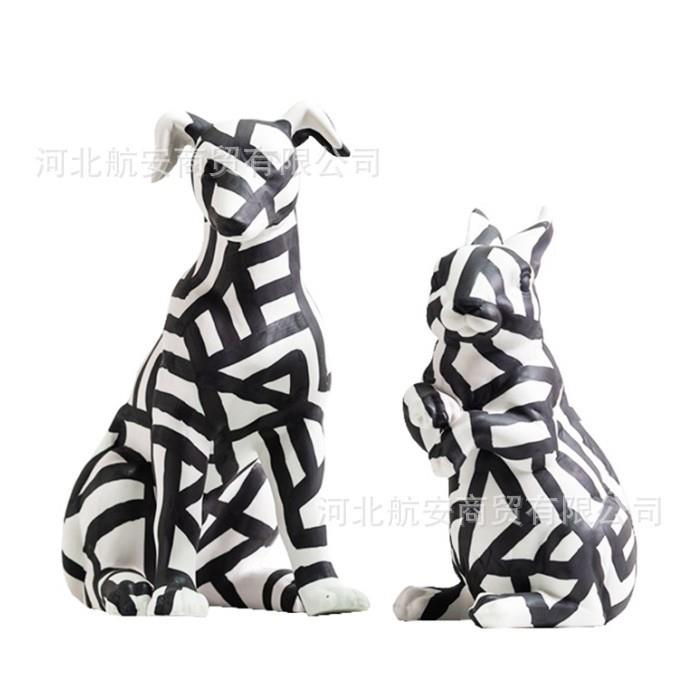 现代简约创意树脂狗树脂兔摆件样板房售楼处桌面软装饰品工艺品