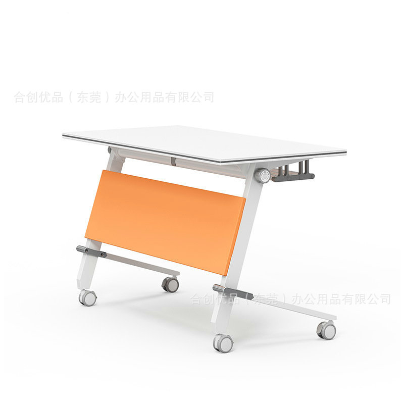 广东家具厂家直销翻转折叠培训桌多功能移动会议会客接待办公桌
