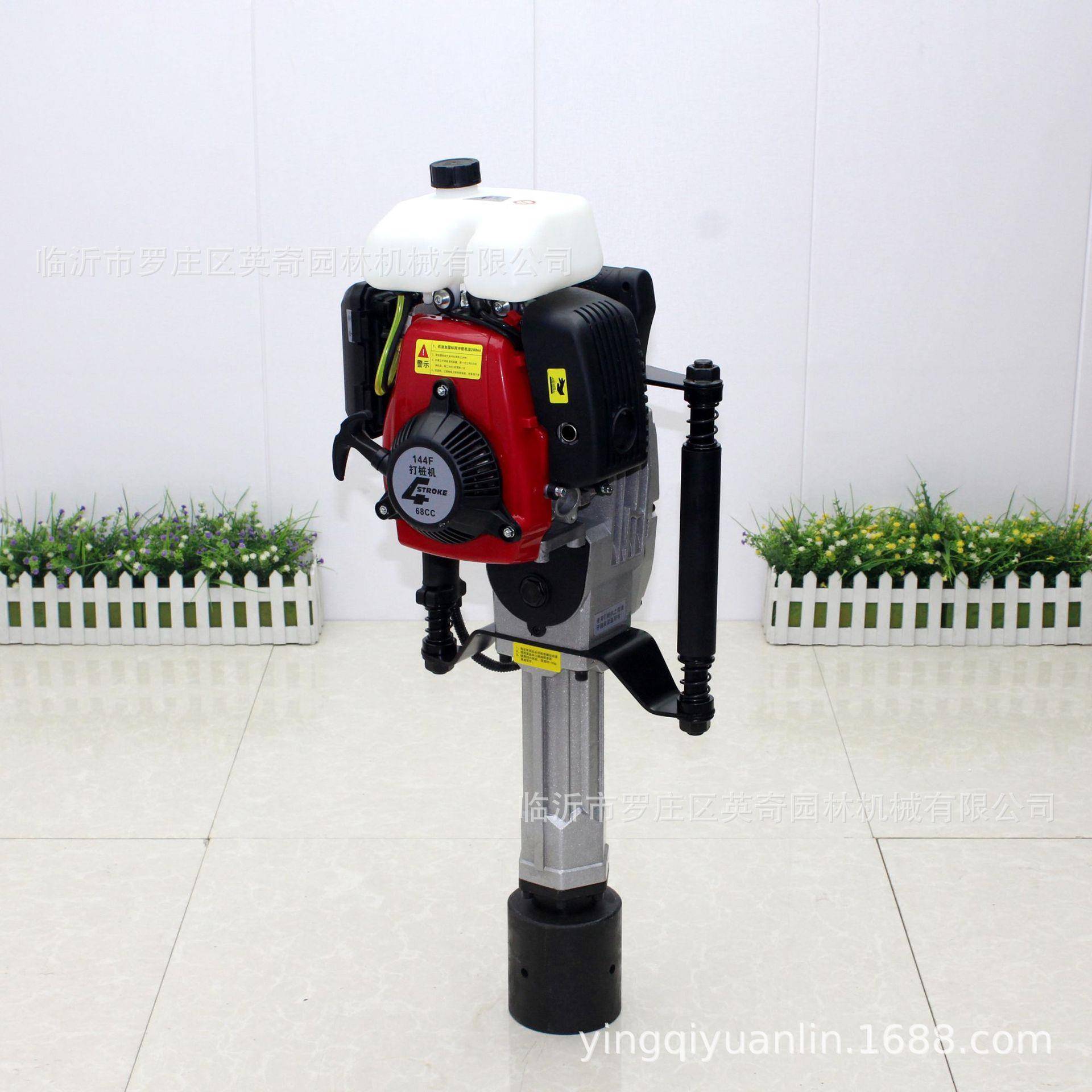 英奇汽油打桩机建筑工程铁路三角桩农场护栏抢险木桩钢管打桩机