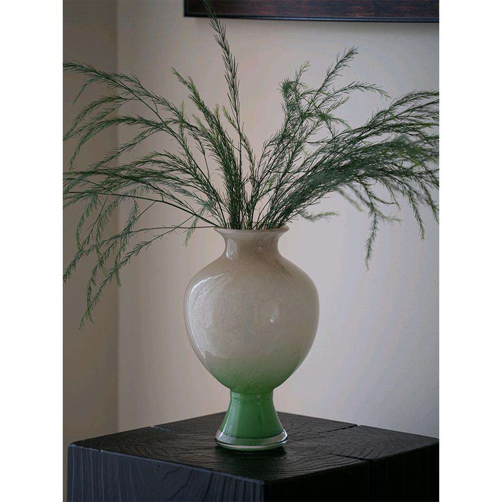 现代时尚玻璃大肚花瓶电视柜摆件水培花器鲜花干花花器中古风花器