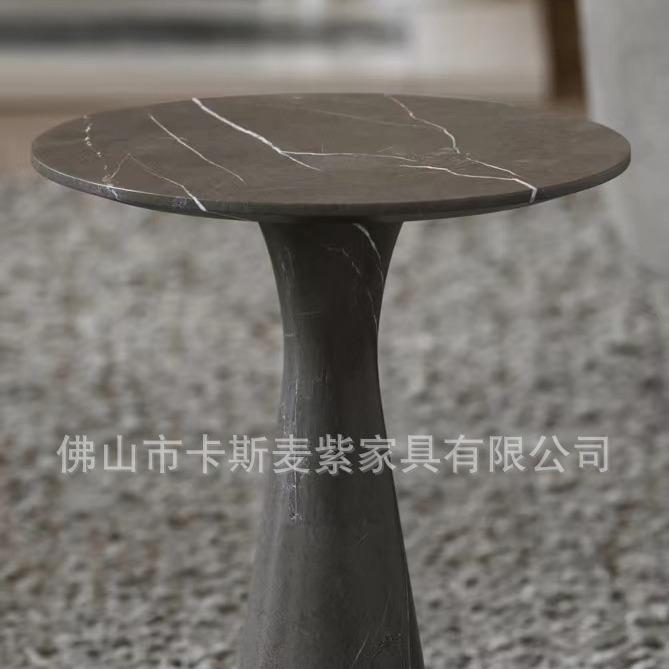 意式轻奢简约风圆形茶几阳台客厅高级感办公会议家具小桌子圆柱