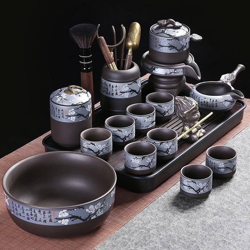 紫砂茶具套装全自动一整套家用旋转茶壶功夫懒人泡茶壶茶具全套