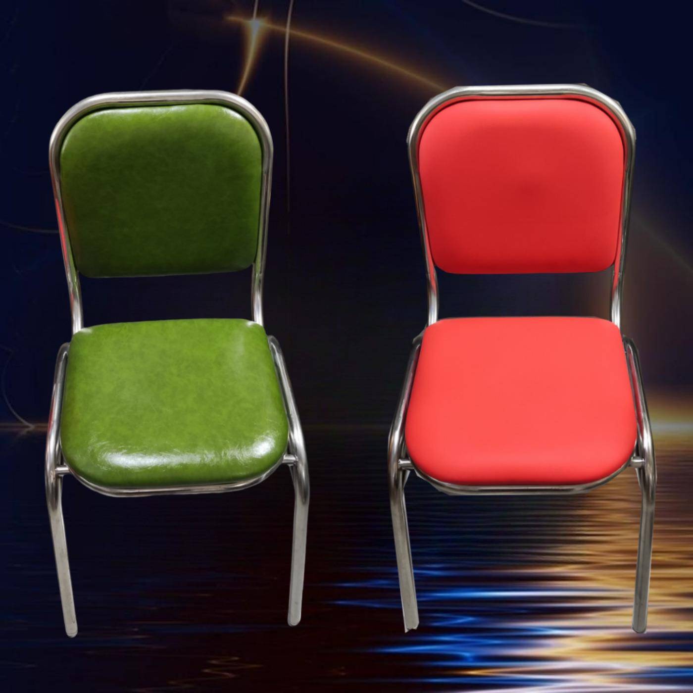 不锈钢办公椅子久坐四腿电脑椅无扶手员工靠背舒适火餐椅会议室椅