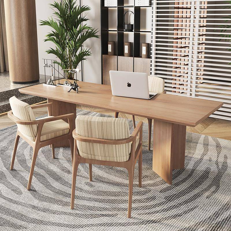 北欧实木办公桌家用书房卧室大书桌原木色电脑桌办公室简约老板桌