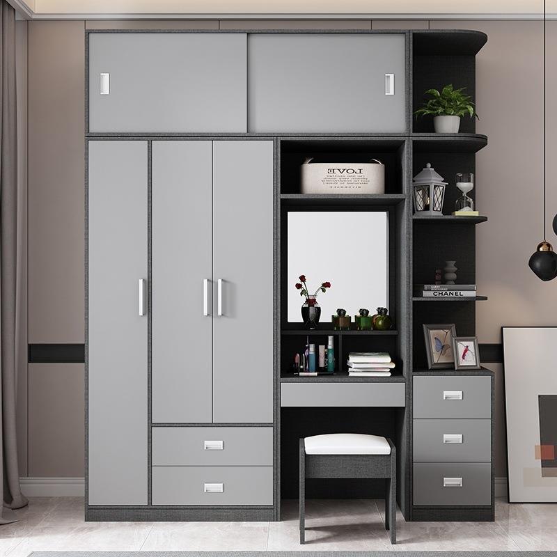 多功能小型衣柜书桌化妆台一体组合衣柜家用卧室小户型连体书桌柜