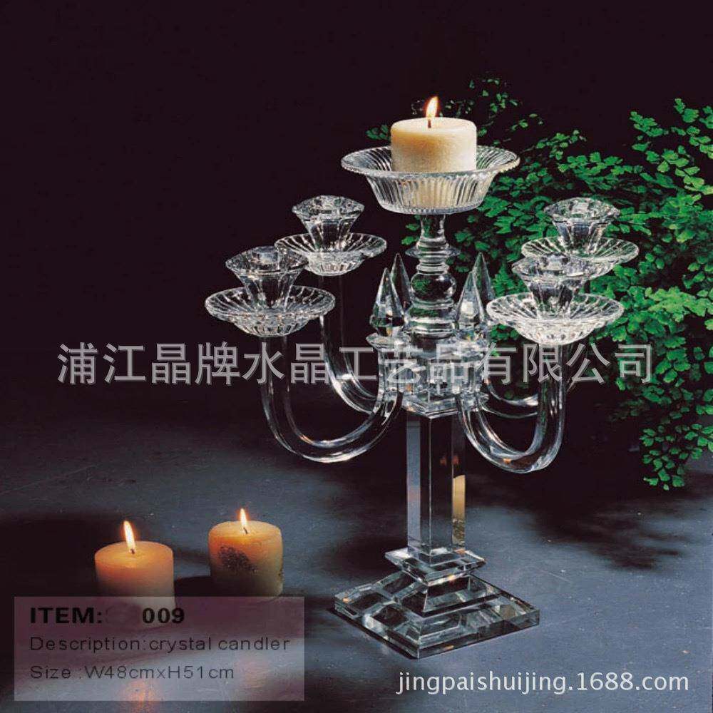 五头水晶蜡烛台婚庆婚礼道具烛台浪漫烛光晚餐摆件装饰摆件