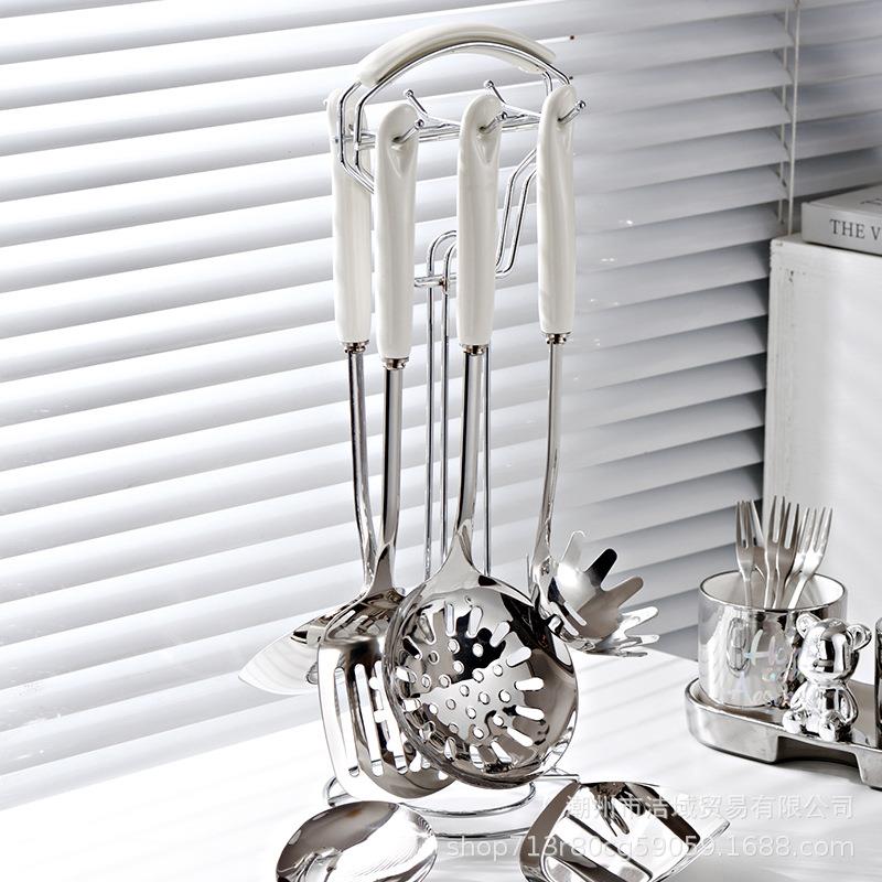 家用不锈钢铲勺台置厨房用品锅铲厨具套装炒菜铲子汤勺漏勺漏铲