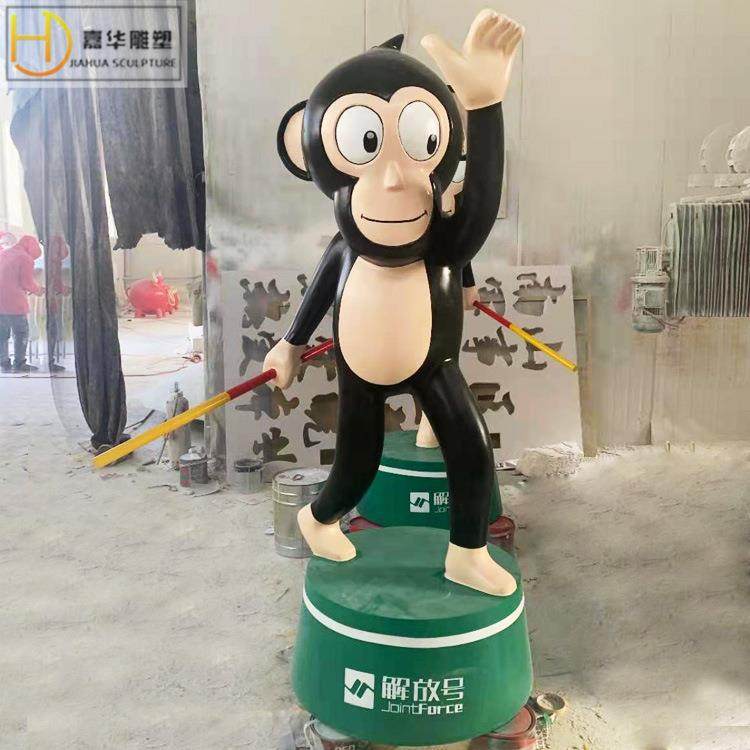卡通人物玻璃钢雕塑制作猴子公仔雕像主题商场幼儿园迎宾摆件