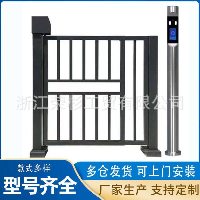 小区人行通道门平开门电动伸缩门公司智能人脸识别电动栅栏小门