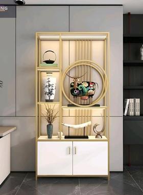 轻奢博古现代简约客厅镂空置物架办公室铁艺隔断屏风中式摆件陈列