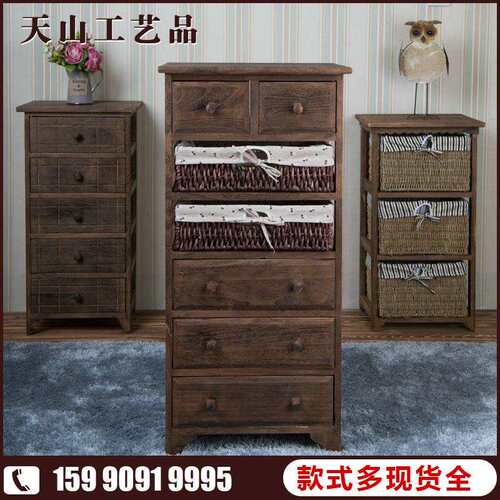 新款简约现代床头柜宾馆双抽屉方形床头柜仿古30cm床头柜