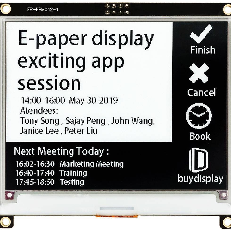 4.2寸白底黑字电子纸400x300分辨率配转接板用于Arduino和树霉派