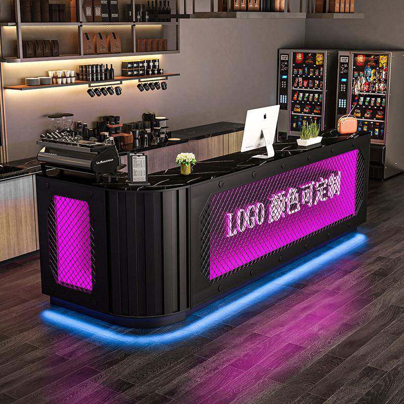 工业风创意酒吧清吧收银台转角商用餐厅前台铁艺复古音乐接待吧台