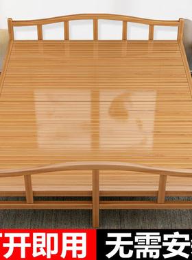 竹床可折叠床单人双人简易家用成人午休午睡出租屋竹子硬板实木床