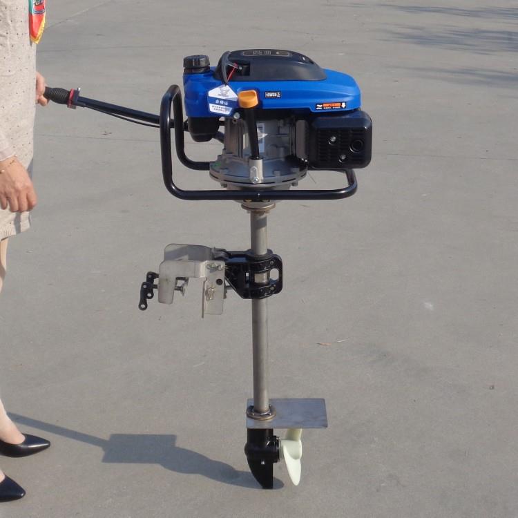 长海县小型挂桨机船尾推进器风冷立式汽油四冲程船外机