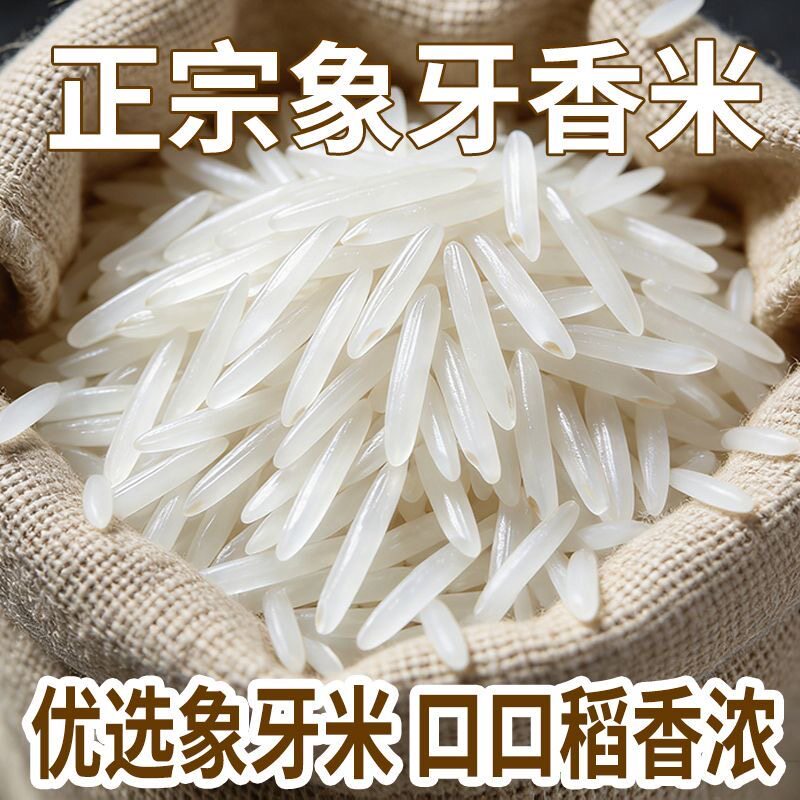 【新米5斤】正宗象牙香米台山象牙香米丝苗米长粒香米真空装新米