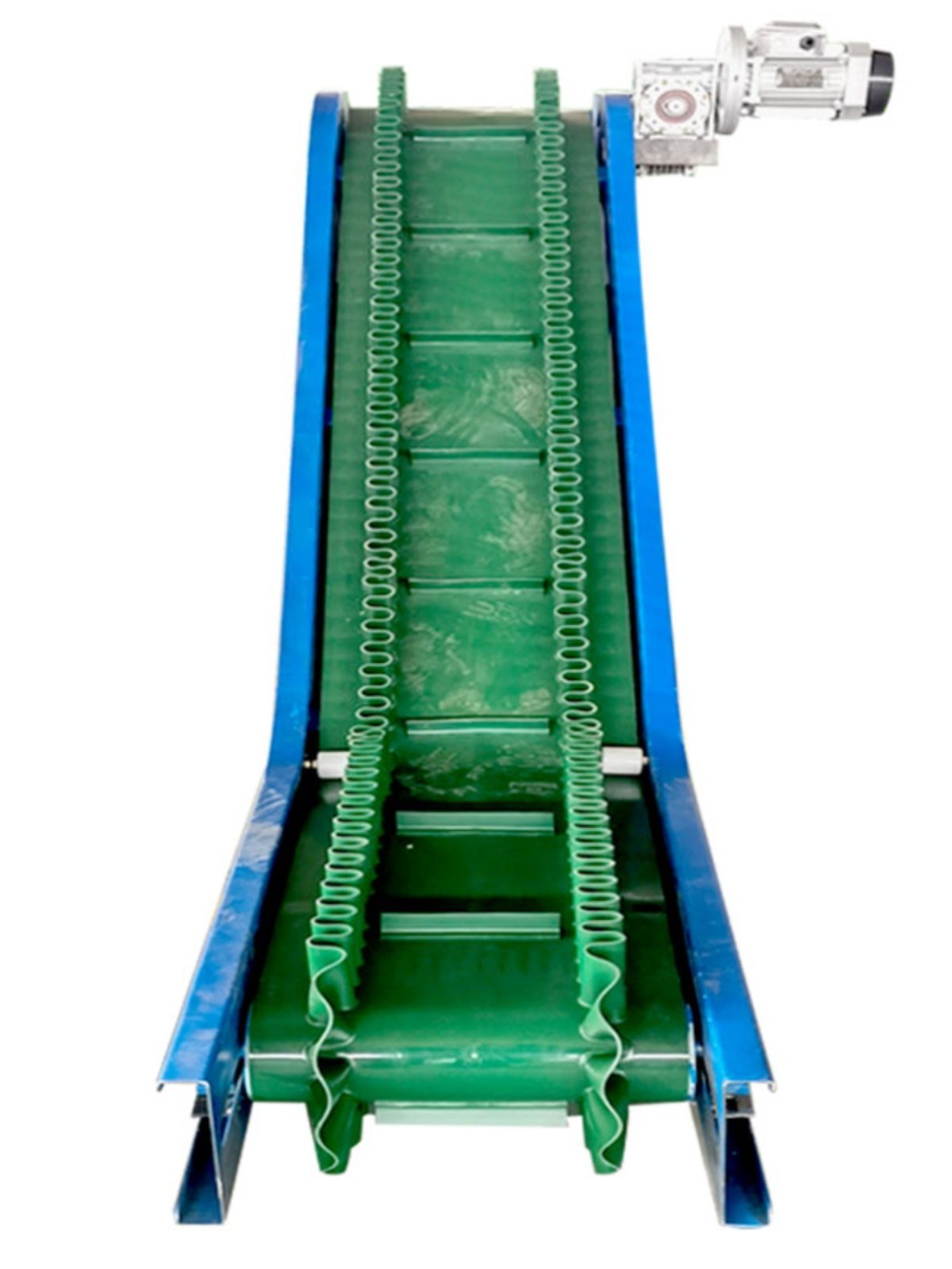 上料皮带料斗输送机z型饲料斗式爬坡输送带裙边挡板上料提升机