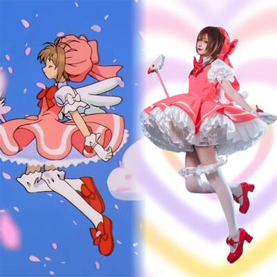 百变小樱cos服小樱红白战斗服