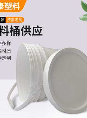 水桶20L带提手美式桶多种用途包装化工涂料桶圆形带盖塑料桶