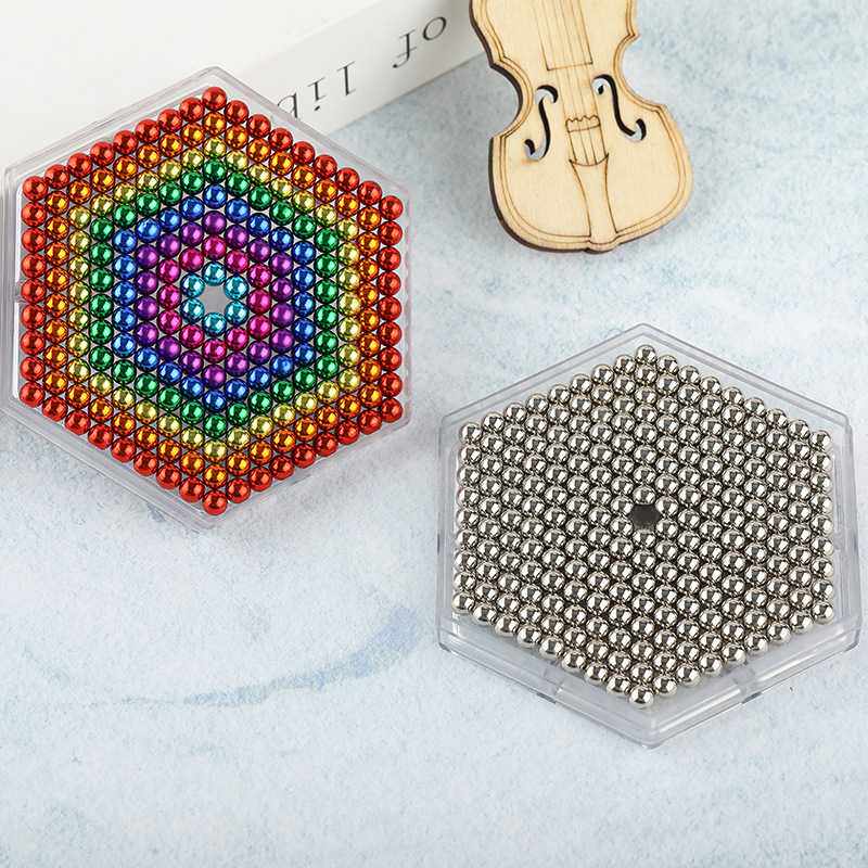 5mm216巴克球钕铁硼磁珠八色六边磁力拼图积木魔方磁力球专业