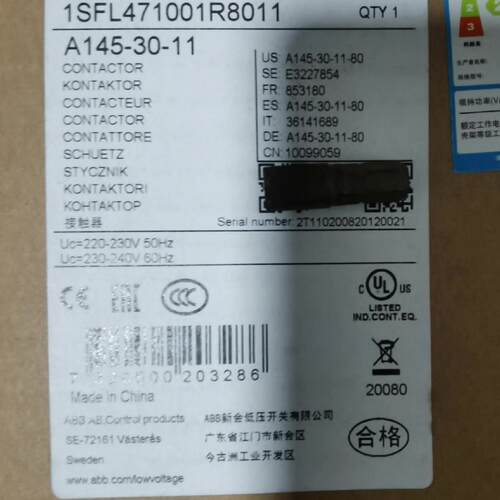 议价A145-30-11 1SFL471001R8011 接触器 ABB工控低压元器件维修