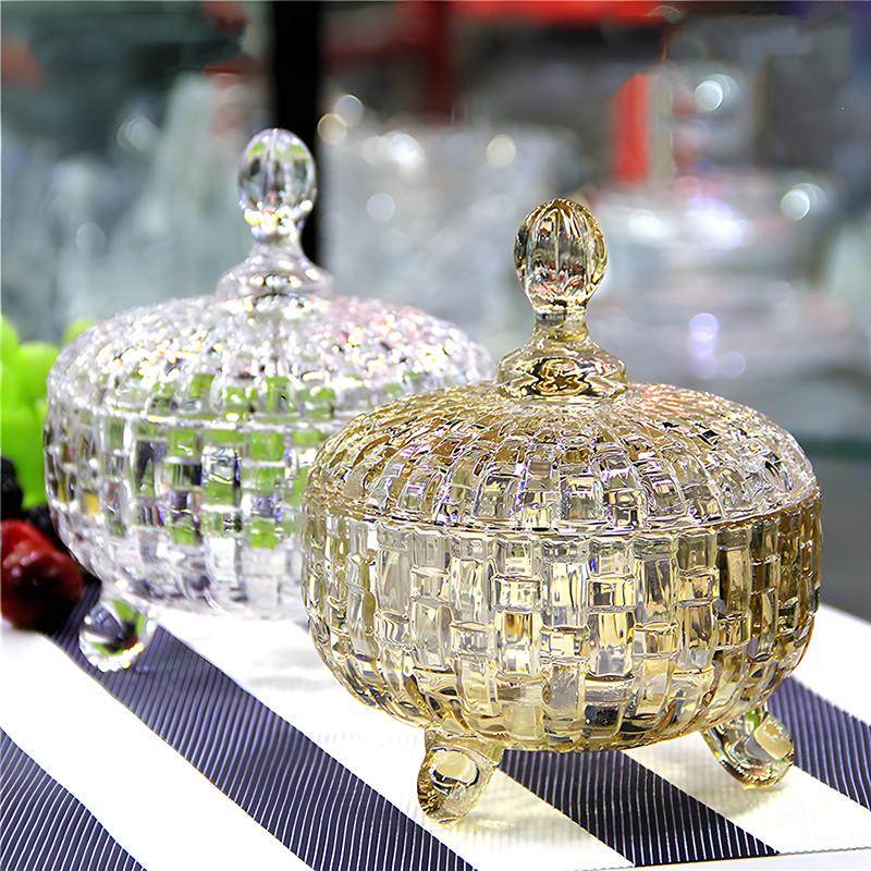 玉晶水晶玻璃碗果盘带盖水果盘家用客厅糖果罐醉虾干果盅瓜子盒大,餐饮具,果盆/果盘/果篮,淘宝优惠券,粉丝福利购,淘宝优惠卷