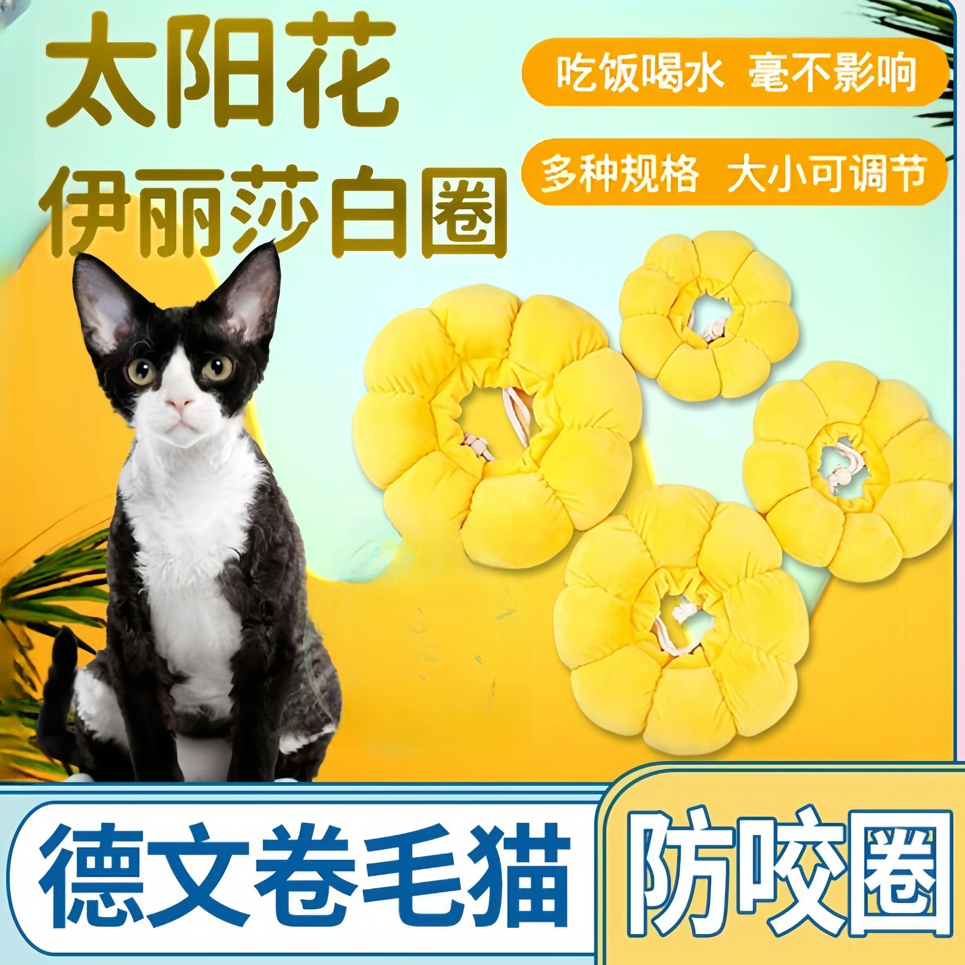 伊丽莎白圈猫绝育项圈防咬防舔猫咪脖圈颈圈头套狗狗围脖宠物用品