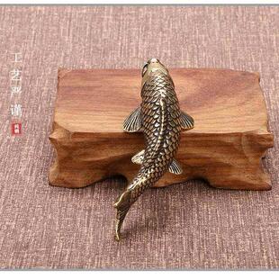 彷古做旧铜器实心黄铜铜鲤鱼小摆件迷你小鱼儿铜艺小鲤鱼铜鱼