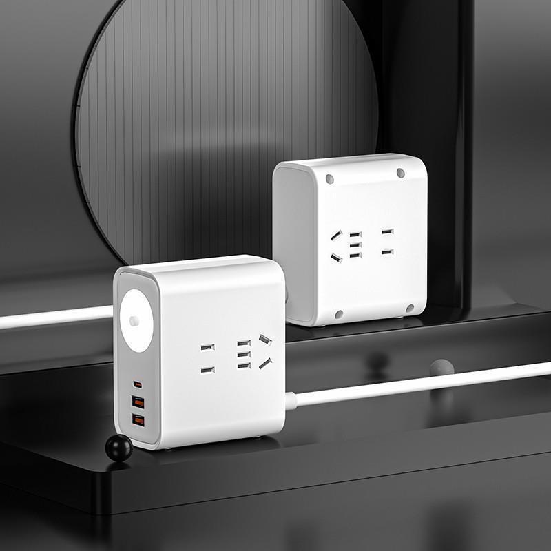 迷你便携旅行插座多功能带usb充电家用旅游插排可收纳插线板绕线