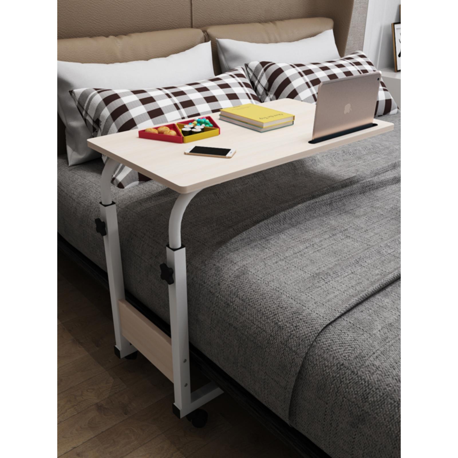 床边桌笔记本电脑桌家用卧室桌床边升降移动桌宿舍懒人桌写字书桌