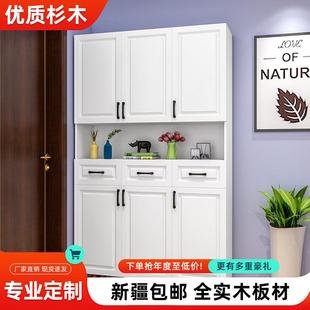 实木鞋柜简约现代鞋柜多层板鞋柜大容量高柜客厅门厅柜隔实木鞋柜