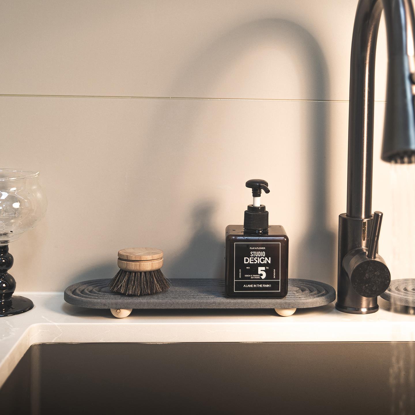 水龙头垫硬矽藻泥吸水凉垫沥水垫子厨房浴室水池洗手台面矽藻土硬