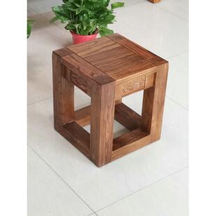 老榆木换鞋凳方凳实木矮凳客厅茶凳沙发凳花架底座家用茶凳小凳子