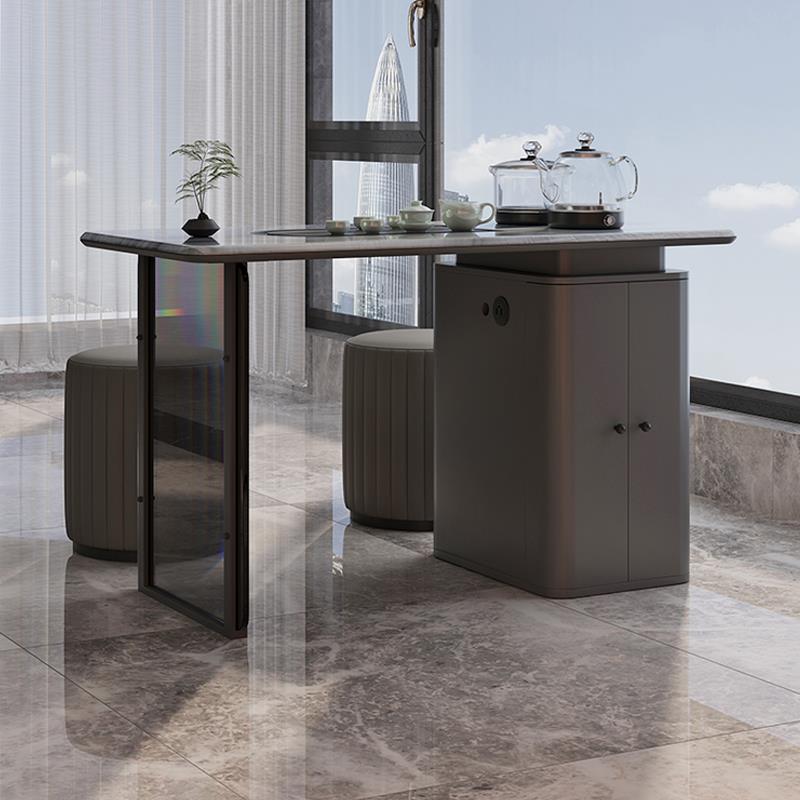 轻奢高级感超晶石烧水一体茶桌椅现代家用小户型办公室待客泡茶桌