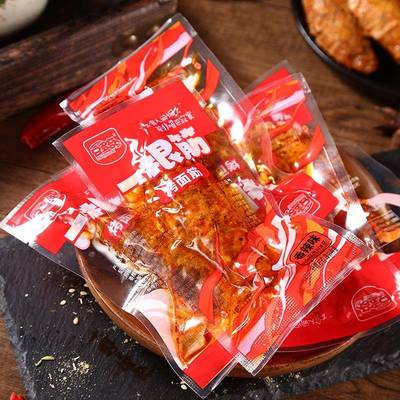 一根筋烤面筋500辣豆条小吃手撕素肉休闲即食麻辣干零食§%