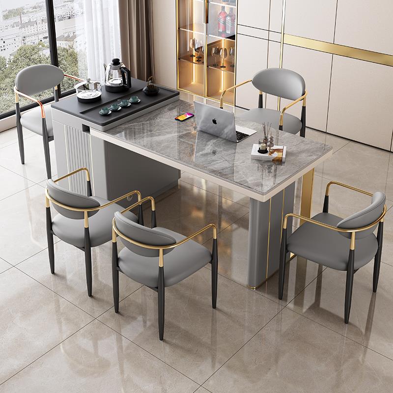 轻奢岩板茶台椅组合自动烧水泡茶桌阳台家用现代简约小茶车