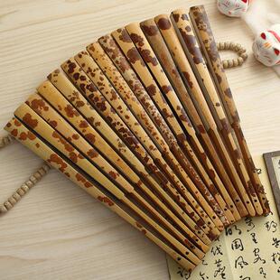 湘妃文玩扇老云妃苏工折扇大花斑竹扇宣纸扇面扇子书法扇空白